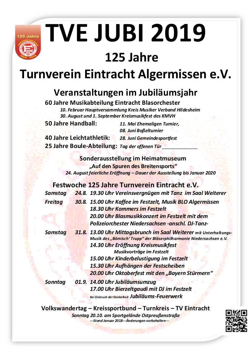 Flyer Tve Jubi 19 Tv Eintracht Algermissen