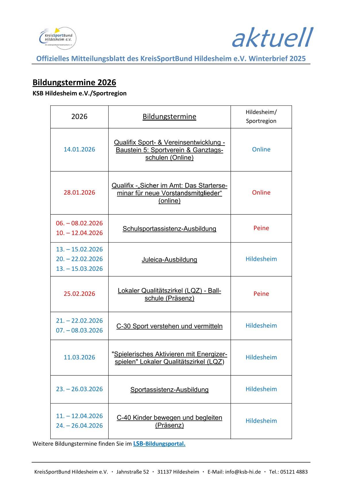 bildungstermine-2026 bildungstermine-2026